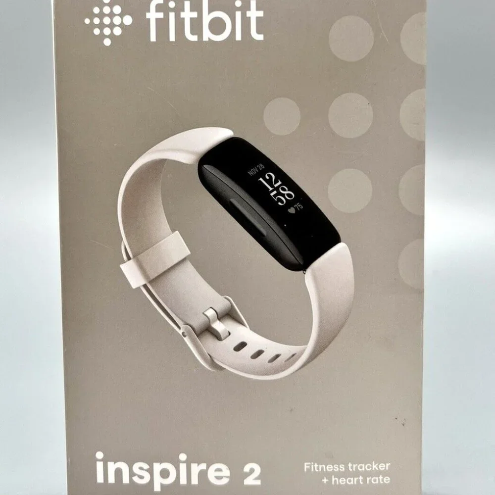 Fitbit Inspire 2 Health & Fitness Tracker 24/7 Heart Rate, Lunar White